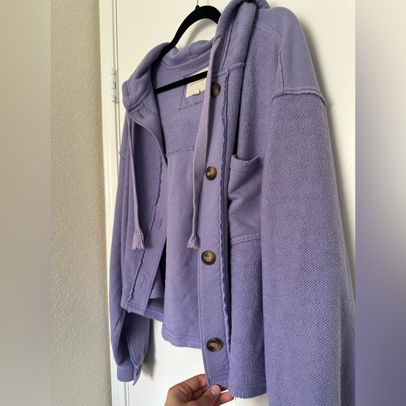 American Eagle Cropped Shacket Lilac Women's Sz XL‎ - Picture 7 of 10